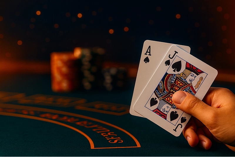 Blackjack kéz ász és jumbó lapokkal