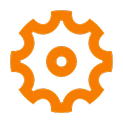 Fogaskerék ikon narancssárga színben