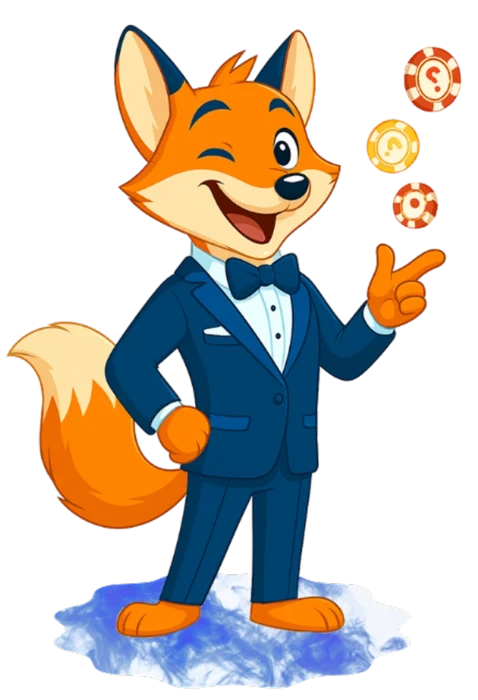 Mosolygó róka kaszinó zsetonokkal